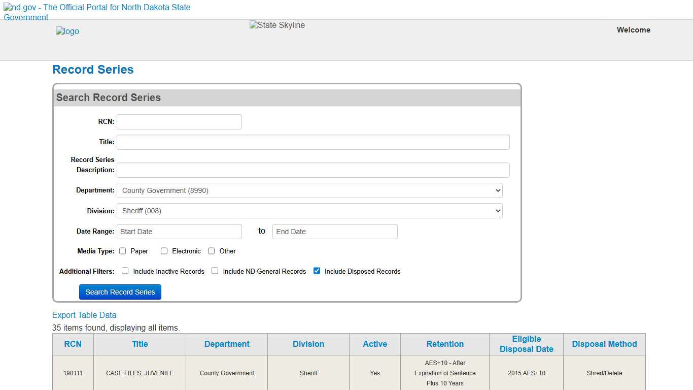 Records Management - Record Series